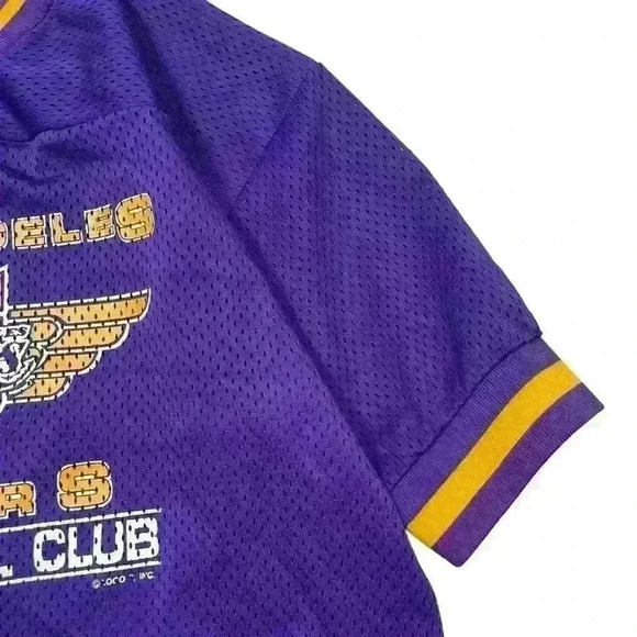 Vintage los angeles lakers mesh jersey shirt purple yellow vneck top size large - Picture 3 of 7